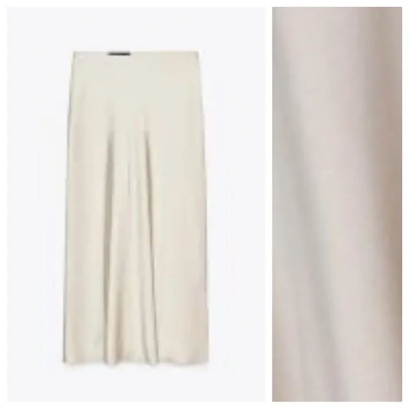 NWT. Zara Champagne Satin Effect Maxi Skirt. Size XS. - Picture 6 of 9